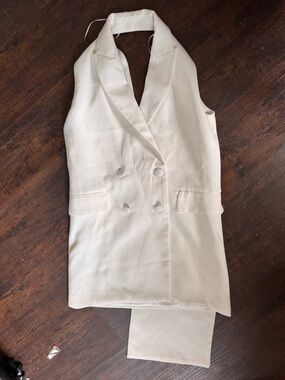 Ivory Blazer Dress with Back Bow